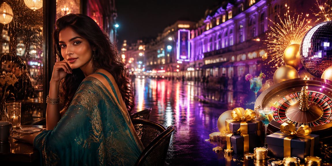 Player enjoying casino promotions in festive market setting of Delhi