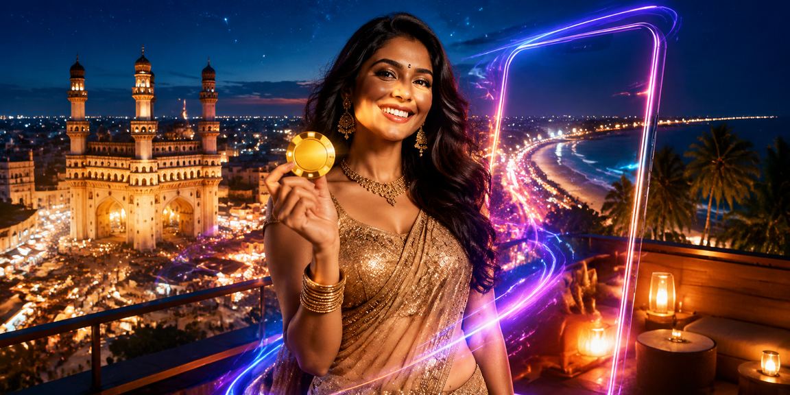 Hyderabad Charminar backdrop with vibrant casino mobile app experience